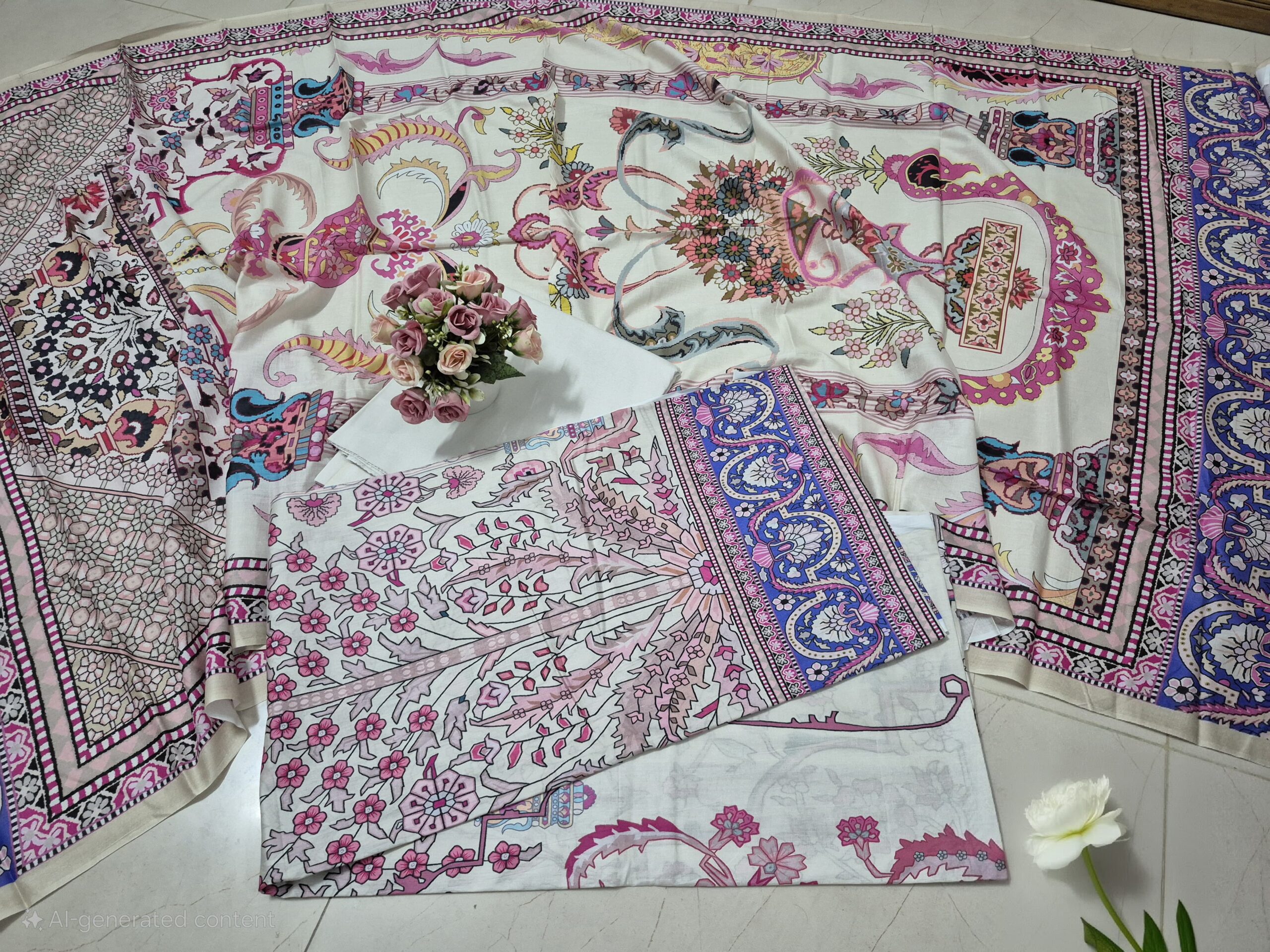 মালহার লন অলওভার ডিজিটাল প্রিন্ট থ্রি-পিস